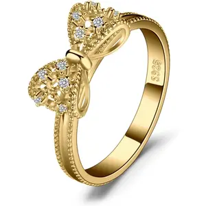 Vintage Jewelry Palace 14k White Yellow Rose Gold Plated Sterling Silver Rings Cubic Zirconia Promise Rings Gift Fir Girl Couple Fit Daily Wear