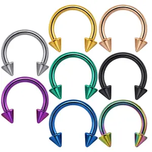 Titanium Septum Internally Threaded Horseshoe Spikes 16g