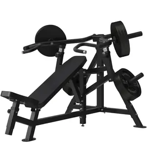 Chest Press Machine: 1250 lbs Bench Press with Independent Converging Arms, 7+5 Adjustable Incline for Upper Chest, Home Gym Equipment, Black Barbell Bar