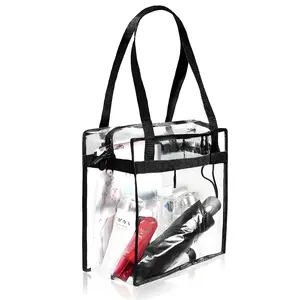 Stadium Approved Handbag Clear Tote Bag for Gym Swimming Sports Festival Workout Transparent