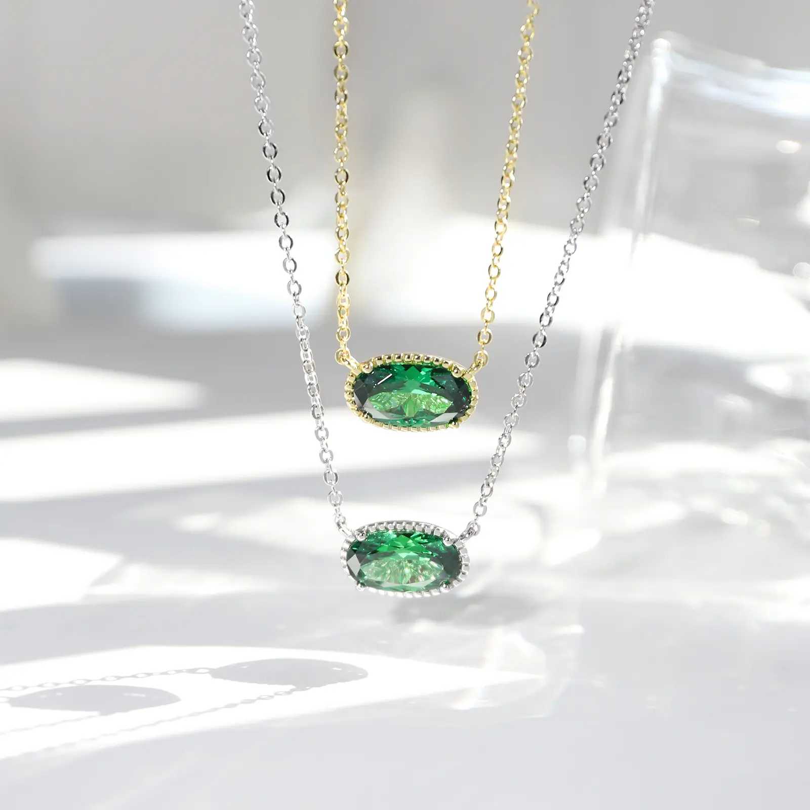 Personalized Name Necklace With Birthstone 18K Gold Plated Dainty Pendant Custom Gemstone Jewelry Unique Anniversary Mother Day Surprise For Her Special Piece