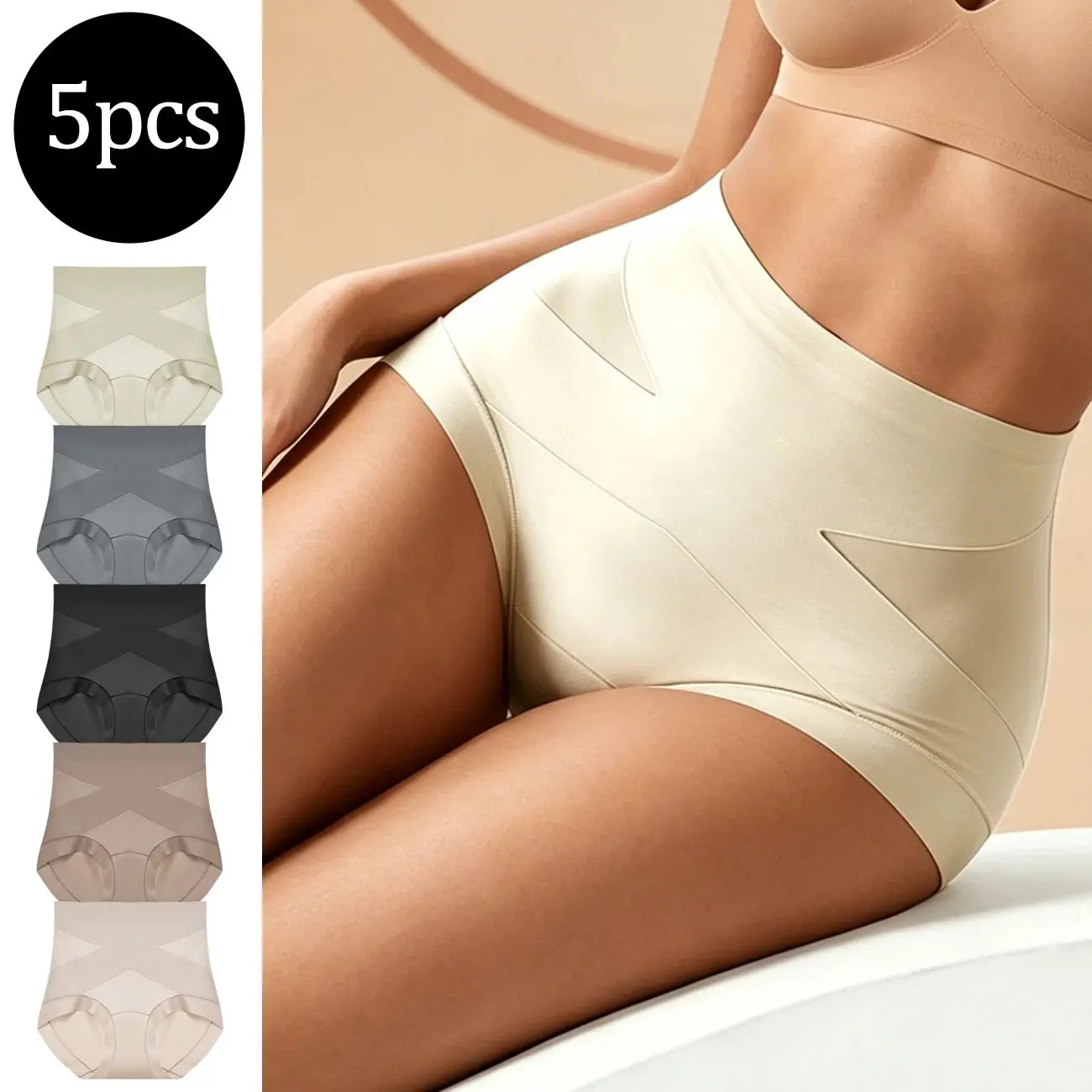 Women's Classic Seamless High Waist Cotton Panties 10-Pack - Basic Minimalist Solid Smooth Underwear, Slight Tummy Control, Full Coverage No Show, Lightweight Buttery Soft Breathable for Everyday Wear