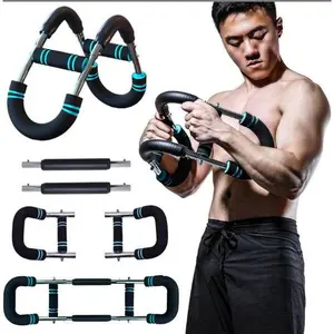 Adjustable 60-120lb Arm & Chest Trainer Bar – Portable Upper Body Strength Equipment for Shoulders, Forearms & Back, Detachable Power Twister for Home Gym Workout