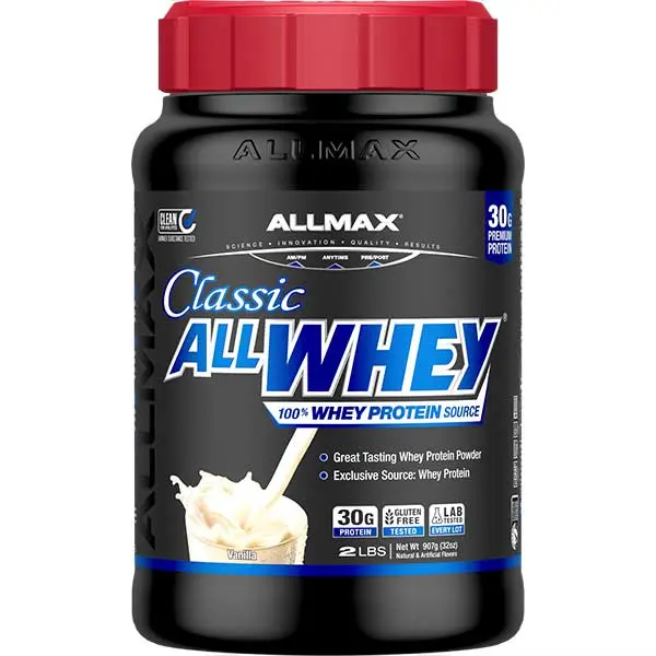 ALLMAX Nutrition Classic AllWhey 100% Whey Protein Powder - Premium Formula, 30g Dietary Protein, Gluten-Free, Superior Taste & Absorption, Fitness Recovery Supplement, Premium Protein Formula