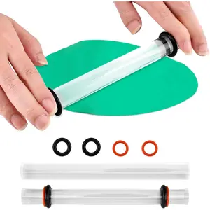 Polymer Clay Tools, 2 count  Rolling Pin with Thickness Rings Kit, Air Dry Clay Tools Clear Slab Roller Supplies Art Craft DIY Tool