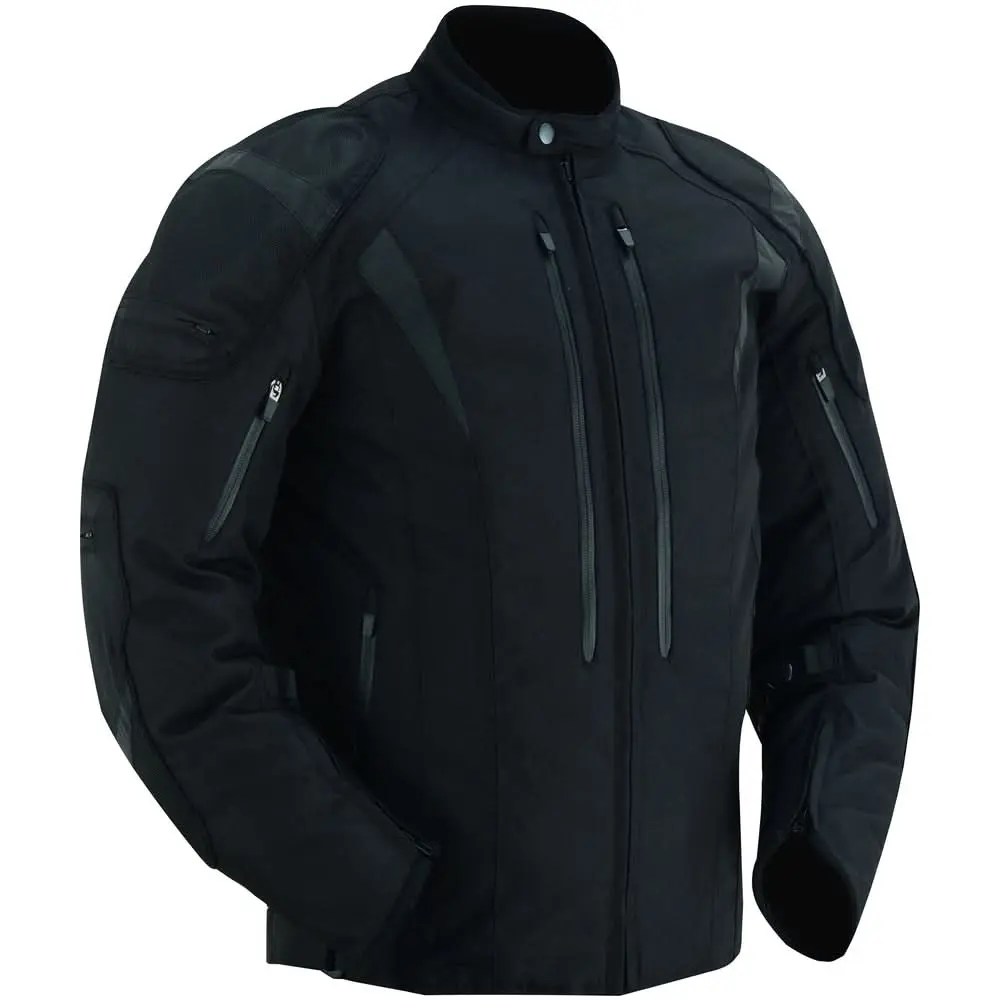 Quantum™ Men's  Black  Mesh Motorcycle Jacket