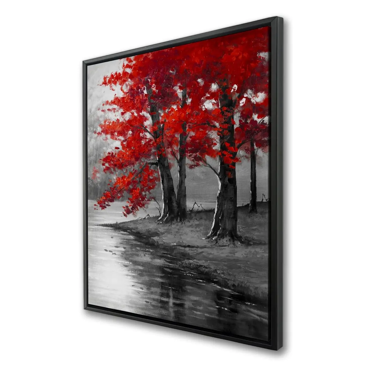360 Stand 36x48 in. Artistic Framed Peaceful Red Landscape Photo Print - 360-Degree Rotatable Stand, Living Room Room Wall Decor, Modern Home Decoration, Home Supplies, Artwork, Photo-Wrapped Wall Arts