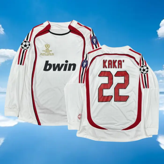 06-07 Season Away White Kaka #22 Long-Sleeve Soccer Jersey