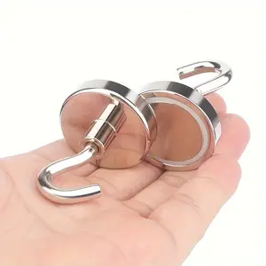 10pcs Polished Metal Magnetic Heavy Duty Adjustable Hooks – Strong Adhesion, No-Drill, Multipurpose Use for Kitchen, Refrigerator, and Various Metal Surfaces
