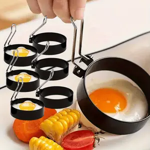 1 Set Stainless Steel Egg Frying Molds Non-Stick Egg Rings Set for Griddle Frying Eggs Pancake Shapers Egg Cooking Rings Pancake Mold for Burger Sandwiches Suitable for Making Breakfast Eggs and Kitchen Utensils