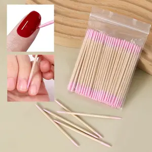100/300/500pcs Dual-Ended Disposable Sterile Cotton Swabs, Tattoo Cleaning/nail Design/lash Extension, Daily Makeup Tool