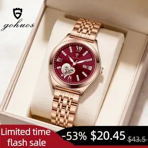 GOHUOS Spring Style Upgrade: Timeless Women’s Watches Luxury Elegant Watches For Women Waterproof Luminous Date Stainless Steel Woman Watch Fashion Quartz Ladies Wristwatch with box