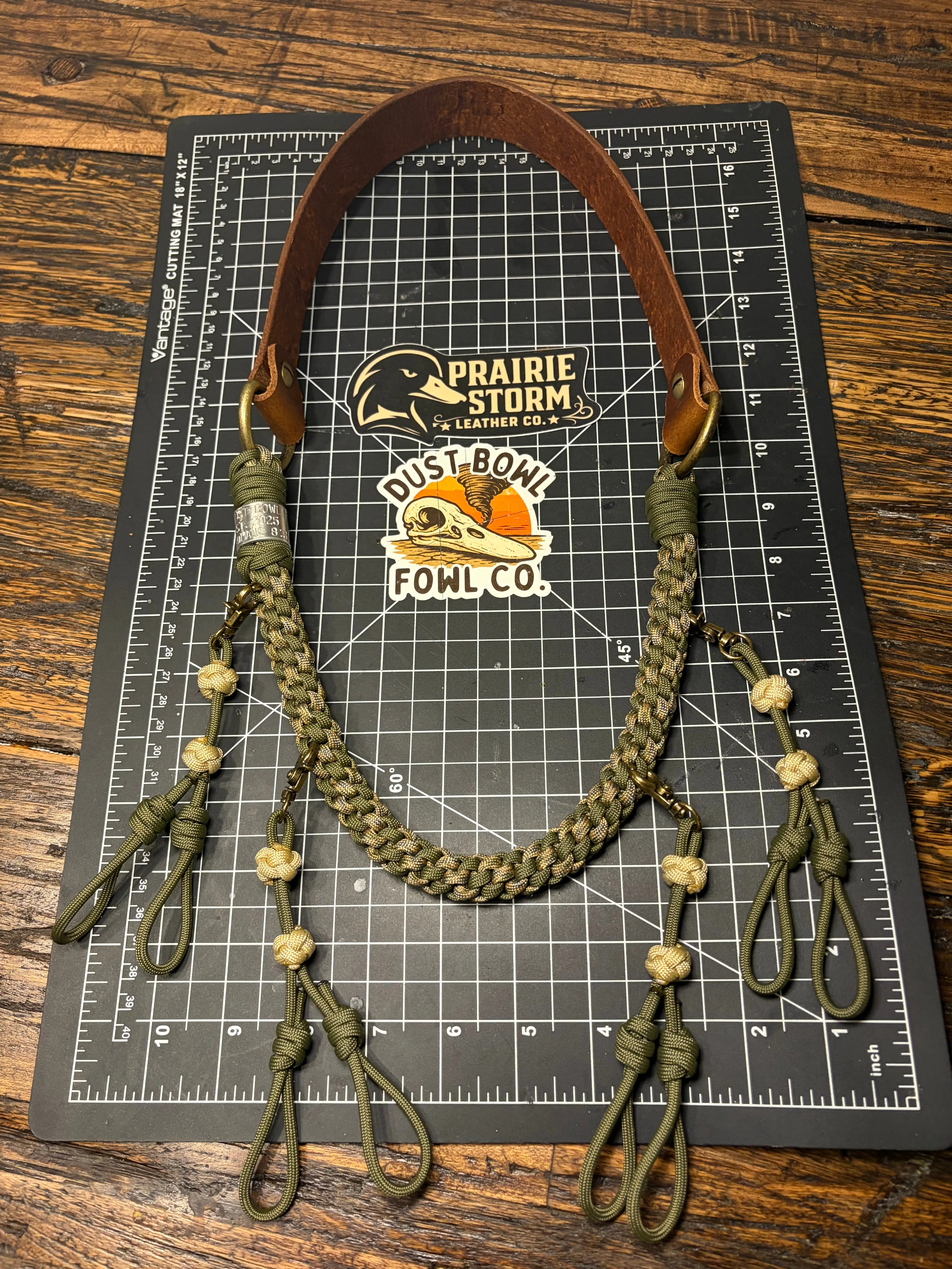 Leather x Half Round Lanyard - Bronze Camo