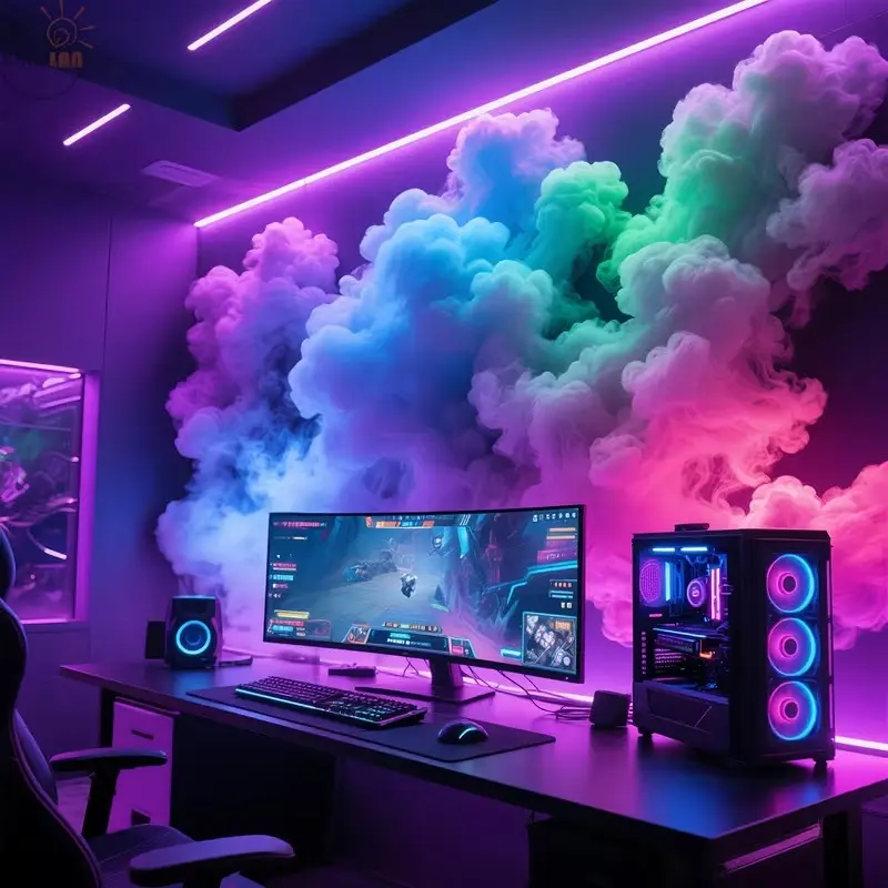 1 Set DIY RGB Thundercloud Light Smart Light Bright Ambient Space Lighting Music Sync Color Changing USB Powered Suitable for E-sports Game Room Led Atmosphere Lights