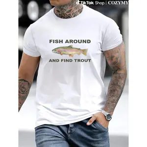 Fish Around and Find Trout Tshirt, Fishing  Shirt, Funny Fishing lover Shirt Fit Top