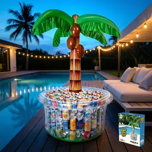 Inflatable Coconut Tree Ice Bucket Cooler, Summer Drink Holder, Party Camping Wine Barrel, Home Bar Accessories, Ideal for Gatherings and Outdoors