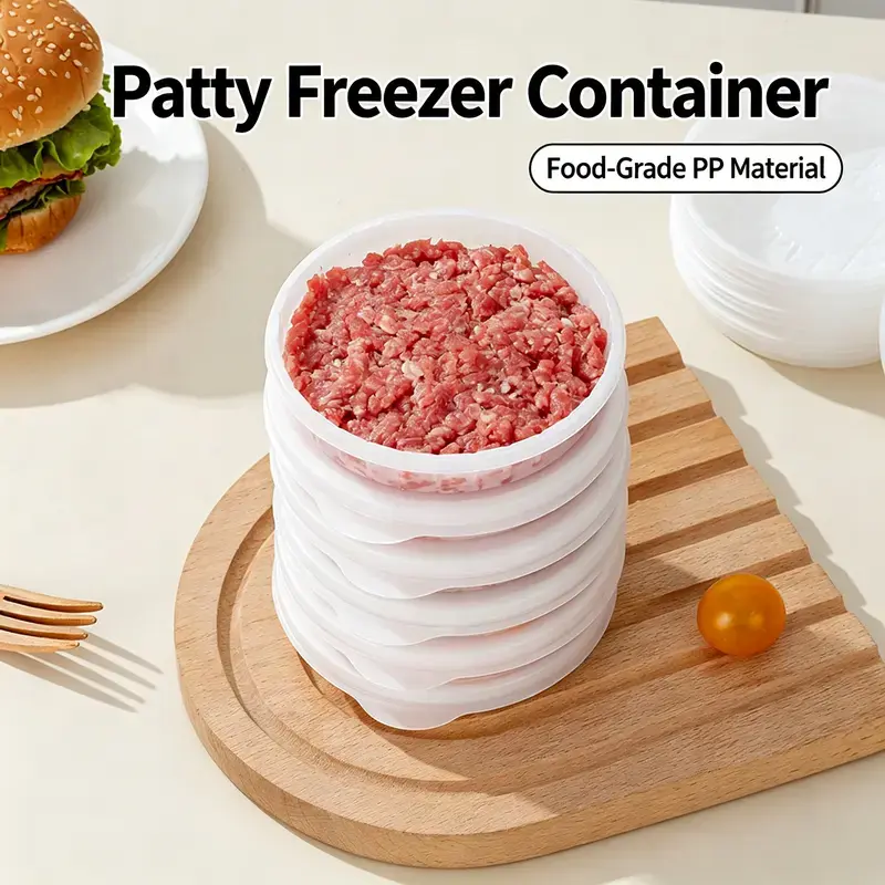 Hamburger Press Patty Maker Freezer Containers - All In One Convenient Package - 10 Pieces Set Hamburger Patty Mold - Essential Tool to Make hamburger Patties – Ideal BBQ Gift For Family And Friend