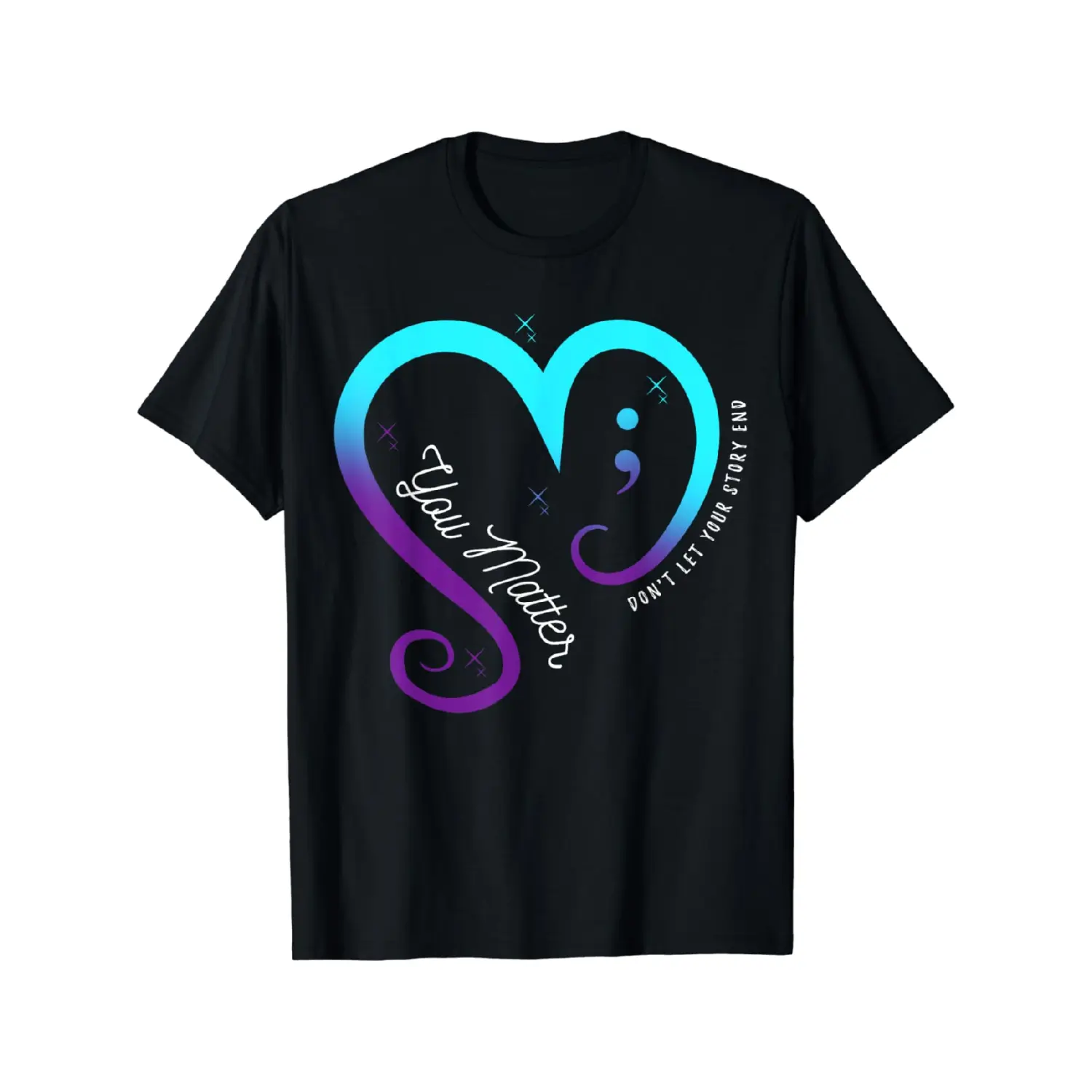 100% Cotton Golf Gift T-Shirt For Men and Women Semicolon Mental Health Awareness Suicide Prevention T-Shirt