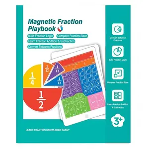 Magnetic Fraction Demonstration Book, 1 Set Math Teaching Aid, Learning Toy for Gift, wooden toys for kids, Mathematical Knowledge Training Toys, Interactive Game Props, Educational Material preschool montessori