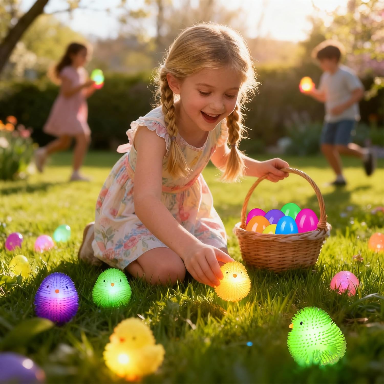 Prefilled Easter Eggs with Toys – 12PCS Glow in The Dark Stress Ball Squishy Toys, Easter Egg Fillers for Kids, Easter Basket Stuffers, Easter Egg Hunt Party Favors