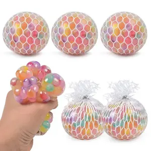 Color Beads Grape Stress Ball, Hand Squeeze Vent Toy, Creative Decompression Water Ball, Squishy Fidget Toy for Relaxation, Squishy Sensory Fidgets