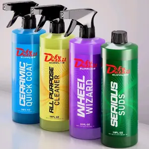 4-in-1 Vehicle Detailing Premium Kit by Defy Detail: Clean Wheels, Protect Paint, Remove Dirt & Wash with Suds - 16oz Bottle (Each)