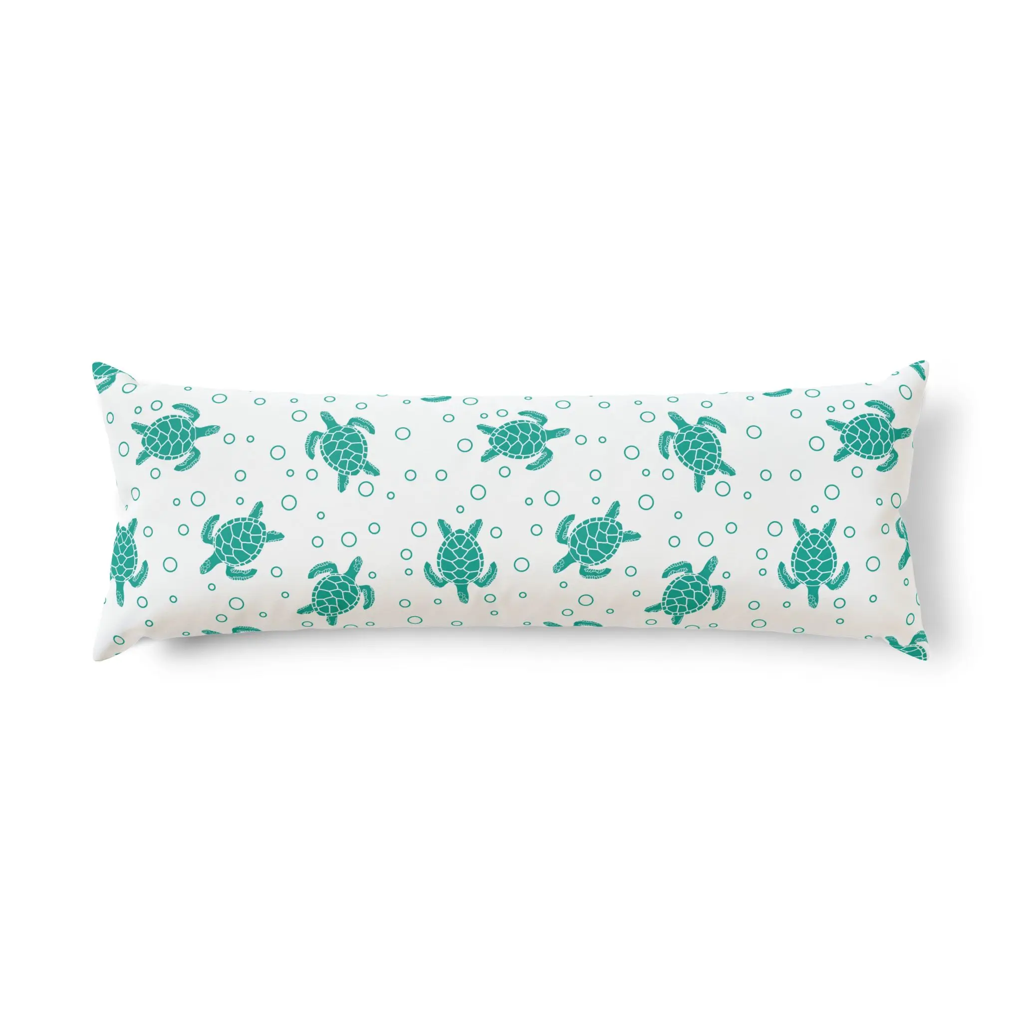 Teal Sea Turtle Pattern Body Pillow | Ocean Turtle Print