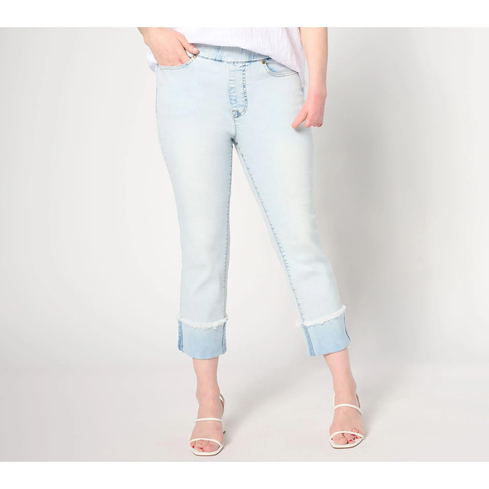 Isaac Mizrahi Live! Regular True Denim Crop Straight-Leg Jeans w/ Cuff