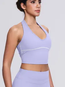 Women's Sports Bra with Padded Halter Top, Backless Design, High Stretch Sports Bra, Moisture-Wicking Fabric, Comfortable for Daily Wear
