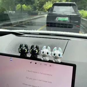 Light Figure Cute Toothless Car Dashboard Doll Display Standee, Adorable Car Decor, Small Toy for Car Interior, Car Interior Decoration