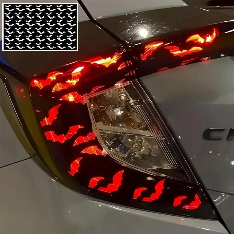 Bat Pattern Car Tail Light Sticker, Waterproof Vinyl Sticker, Car Tail Light Decal, Sticker For Cars, Car Stickers, Automotive Accessories, Car Exterior Accessories for Trucks, SUVs, Motorcycles, Scooter Lights