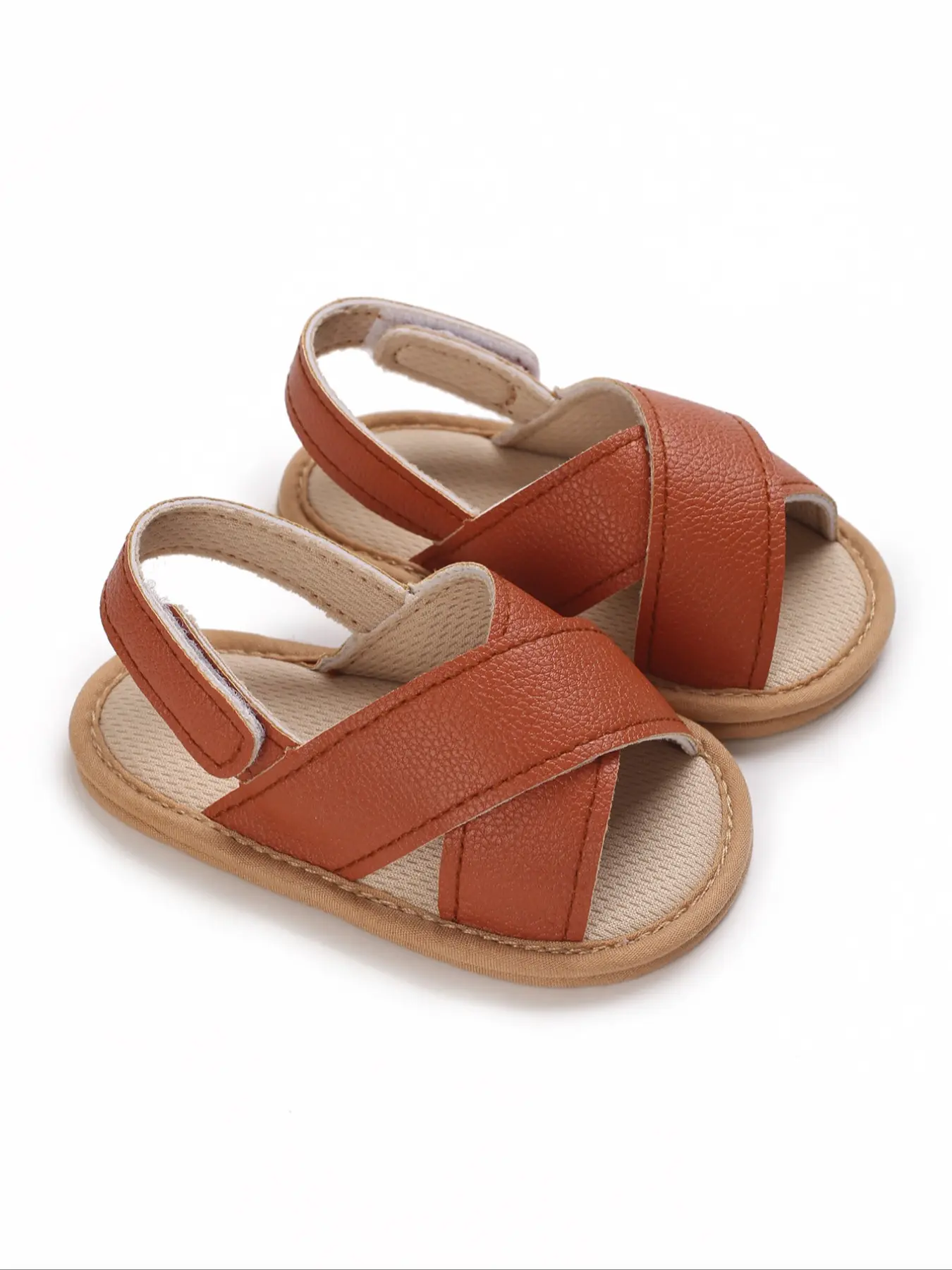 Summer Baby Walking Sandals, Soft-Sole Infant Casual Prewalker Shoes with Cross-Strap Design, Breathable Cutout Sandals for Babies 0–12 Months