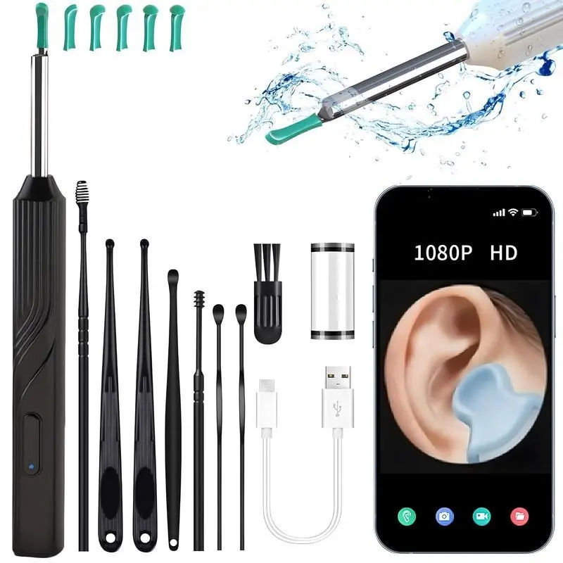 Rechargeable Earwax Removal Tool Kit, Earwax Remover, Portable Ear Cleaning Set with LED Light, Safe Ear Canal Cleaner for Kids & Adults, Includes Spoon, Ear Pick & Digging Tools, Ear Cleaners, Earpick Flashlight