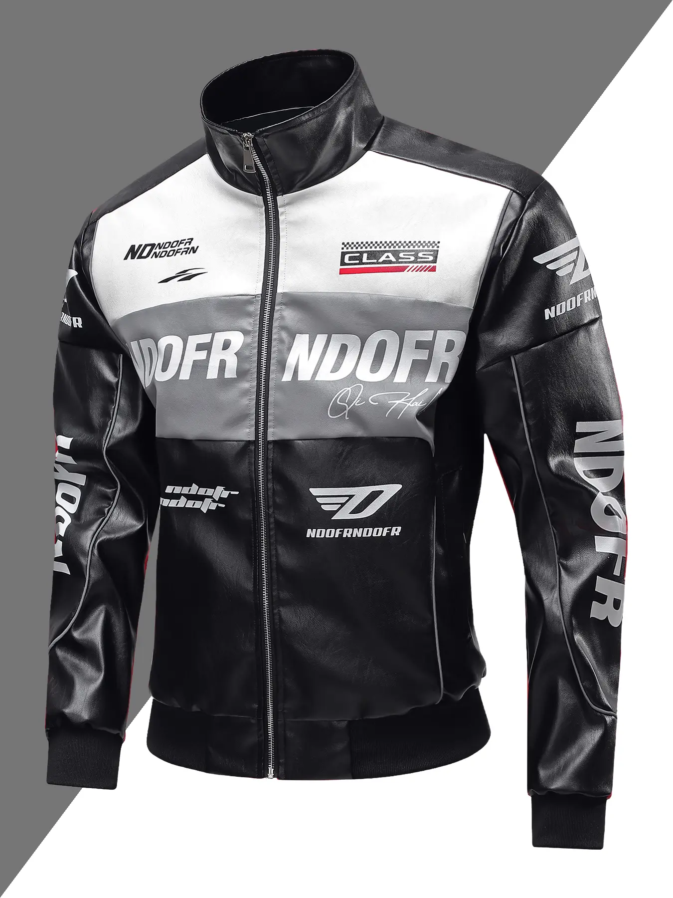 Men's PU Leather Jacket, Coats, Long Sleeve, Stand Collar Design, Glossy Finish, Windproof & Durable, Casual Style, Relaxed Fit, Perfect for Motorcycle, Streetwear & Outdoor, Athletic Activewear