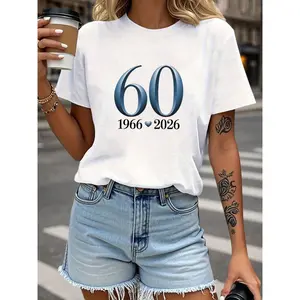 1966-2026 60th Anniversary Letter Print Women's T-