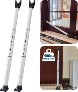 2 Pack  Door  Bar, Door Stoppers  bar,Heavy Duty Door Lock  Door Jammer Door Stopper for Apartment, Hotel Room,Screen Door Hardware, Gate Lock Bar