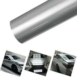 Ultra Glossy Silver Metallic Car Vinyl Wrap Film With Air Release Self Adhesive Car Motorcycle Wrapping DIY Sticker Decal