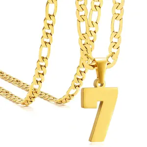 2026 New 00-99 Number Pendant Necklace | Unisex | Cuban Link | Hip-Hop Style | Fashion Jewelry | Perfect Gift | Waterproof & Corrosion-Resistant Material Golden Plated Basketball Pendant Necklace