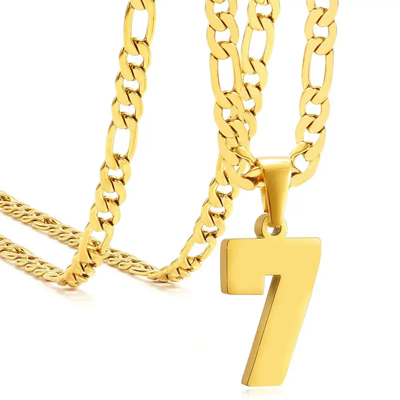 2026 New 00-99 Number Pendant Necklace | Unisex | Cuban Link | Hip-Hop Style | Fashion Jewelry | Perfect Gift | Waterproof & Corrosion-Resistant Material Golden Plated Basketball Pendant Necklace