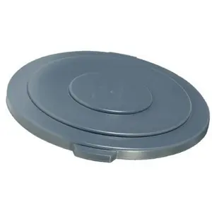 212 MAIN Round Snap Locking Lid - 22.25 in. Gray Plastic Reusable Dome Lid for 32gal Brute Storage Container, Stackable Design, Dome Lids