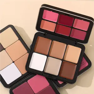 12 Color Matte Blush & Highlighter Palette, Natural Finish Dual Use Blush & Contour for Flawless Makeup, Portable Compact Multi-use Makeup Palette