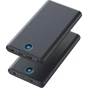 [2-Pack] Portable Charger Power Bank 20000mAh,Ultra Slim Fast Charging Battery Pack with Dual USB Outputs,Travel Essential Portable Phone Charger for iPhone 17/16/15/14/13/12/X,Galaxy S24, Android etc