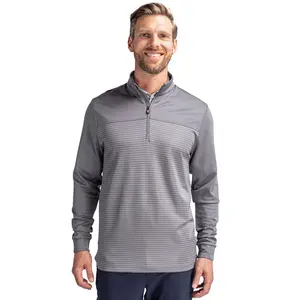 Cutter & Buck Traverse Stripe Stretch Quarter Zip Mens Pullover Jacket