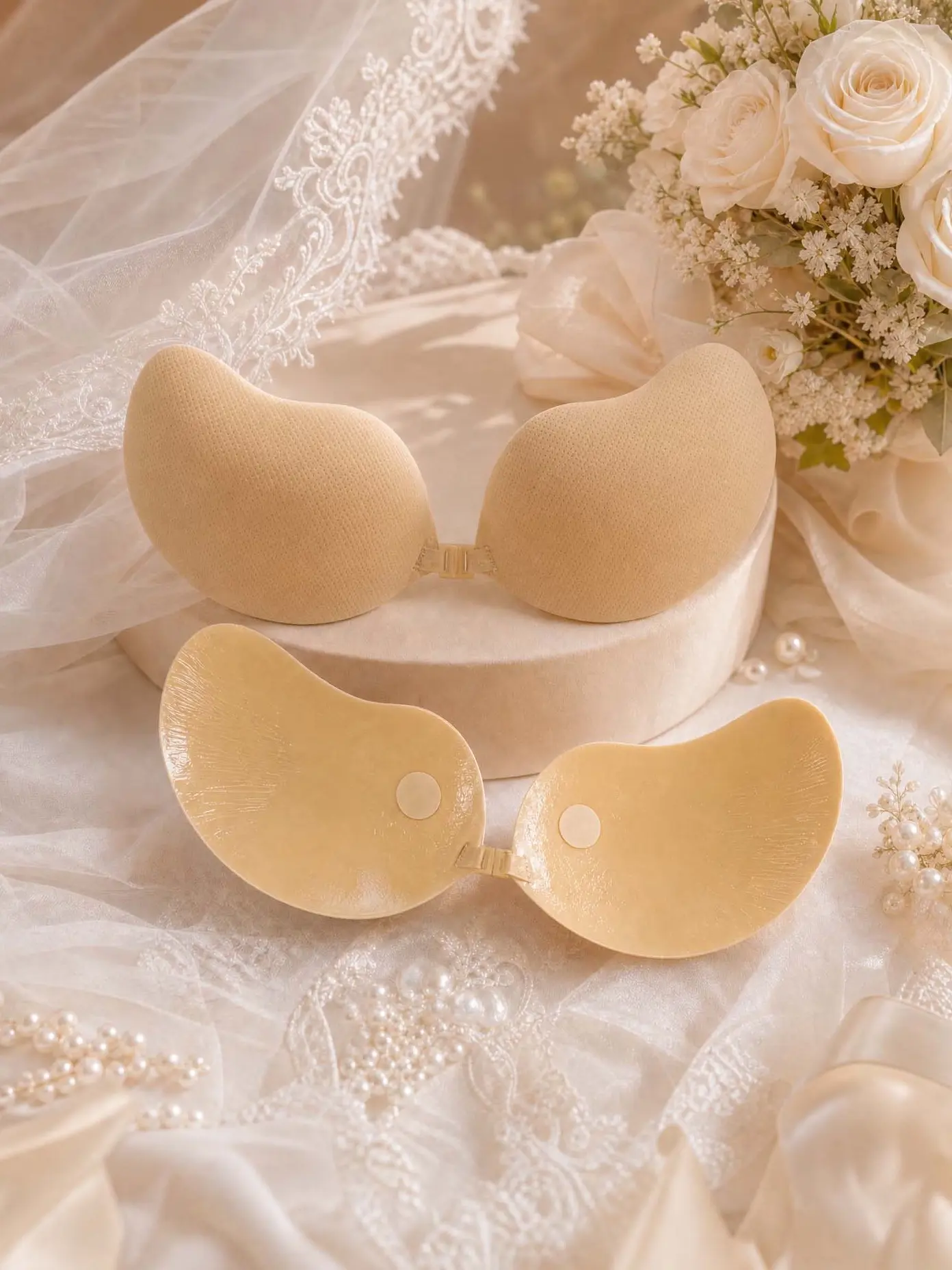 Wedding Invisible Sticky Bra – Waterproof Seamless Adhesive Bra for Wedding Dress, Strapless Backless Bridal Support Cups for Bride & Bridesmaid Cleavage Bra Womenswear