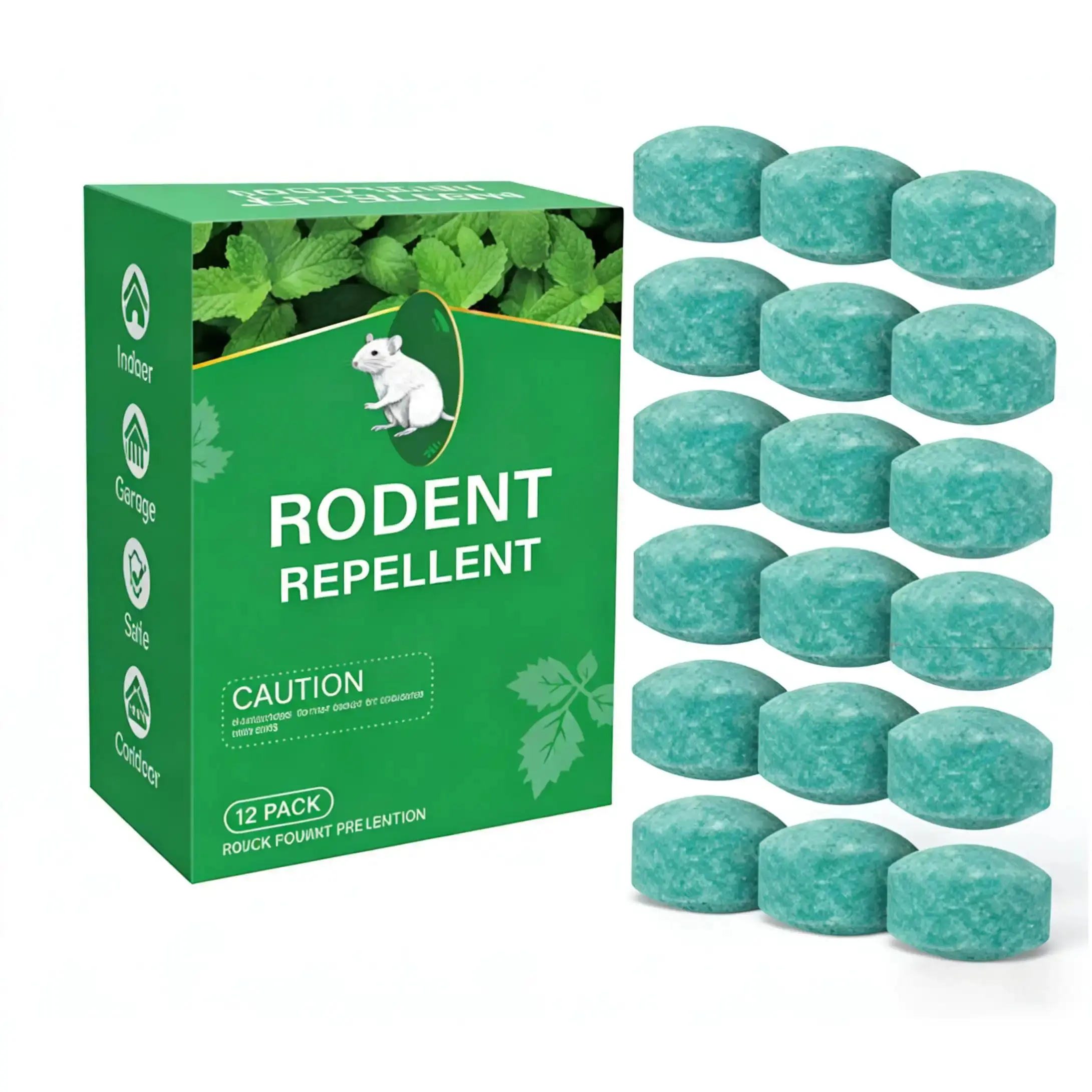 12-Pack Plant-Based Peppermint & Lemon Oil Rodent Repellent Balls - Long-Lasting Pest Control, Deters Mice, Rats, Squirrels, Spiders - Indoor/Outdoor Use for Multiple Areas, Rodent & Indoor Insect Control Supplies, Pest Repellent Indoor Insect Control, Ro
