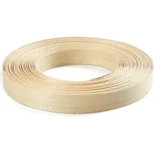 MOLIGOU Maple Wood Veneer Roll, 3/4”×50’ Plywood Edge Banding Strips, Flexible Veneer Edging with Adhesive Back