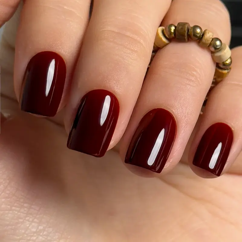 CurvLife Solid Color & Short Squoval Press-On Nails Collection – 30PCS, Glossy Minimal Styles, Reusable Daily Wear Nails