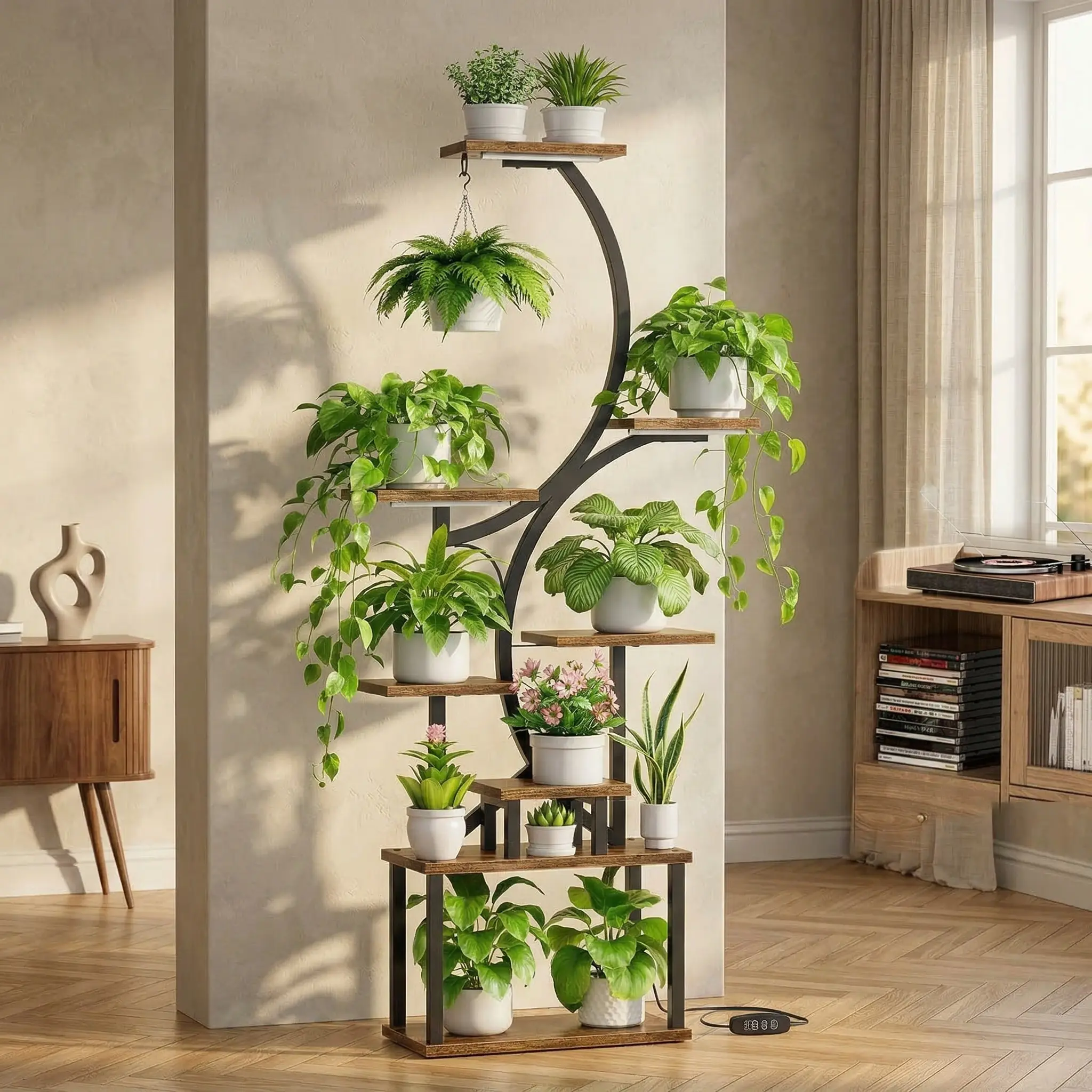Plant Stand Indoor with Grow Lights campingessentials
