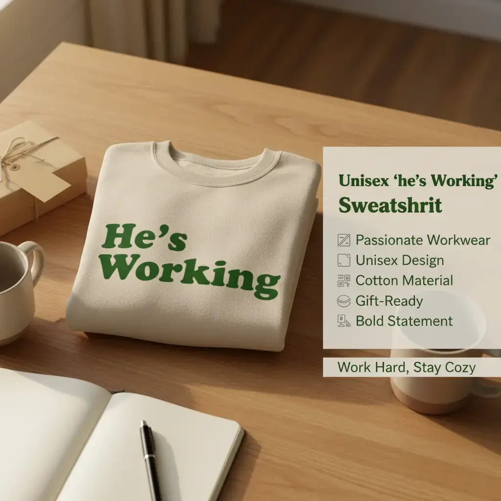 Women's Printed Long-Sleeve Casual Cotton Sweatshirt Pullover - Unisex Working Logo Garment, Ideal Gift for Work-Passionate Individuals