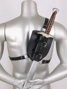 Medieval Viking Role-Playing Sword Belt Sheath, Halloween Larp Cosplay Costume Accessory, PU Fabric, All Seasons, Casual Style, 00No Sword Included